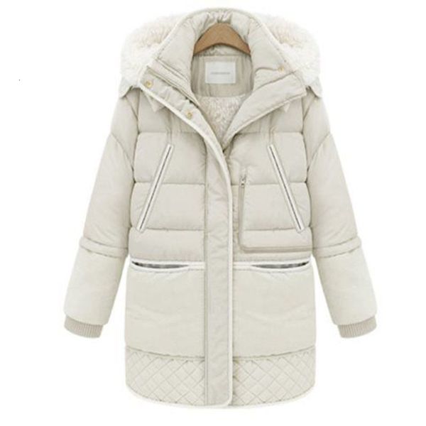 women's down parkas cotton jacket winter warm imitation lamb wool coat thicke long casual female hooded parka overcoat 230210, Black
women's down parkas cotton jacket winter warm imitation lamb wool coat thicke long casual female hooded parka overcoat 230210, Black