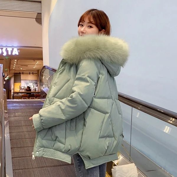 women's down parkas winter jacket thicken short parka korean loose fur collar padded cotton 230210, Black
women's down parkas winter jacket thicken short parka korean loose fur collar padded cotton 230210, Black
