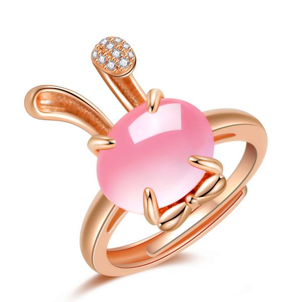rose gold plated rose quartz pink crystal rabbit ring cute sweet adjustable rabbit ring, Golden;silver
rose gold plated rose quartz pink crystal rabbit ring cute sweet adjustable rabbit ring, Golden;silver