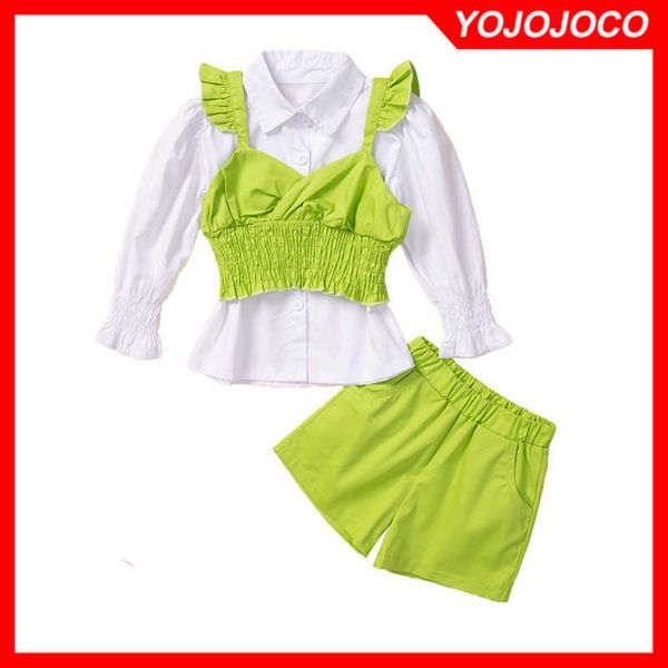 clothing sets baby girl clothes 16y spring summer new solid color fashion suit girl ruffle slingshirtshorts girl clothing 3 piece suit w2302, White
clothing sets baby girl clothes 16y spring summer new solid color fashion suit girl ruffle slingshirtshorts girl clothing 3 piece suit w2302, White