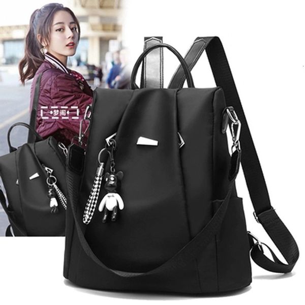 school bag's travel antitheft backpack oxford cloth water repellent with bear pendant 230210
school bag's travel antitheft backpack oxford cloth water repellent with bear pendant 230210