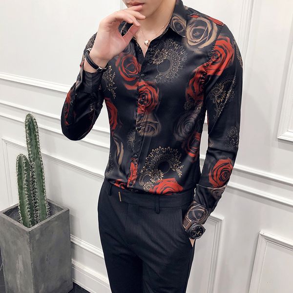 men's casual shirts shirts rose print fashion designer pattern floral long sleeve slim party clothing 230209, White;black
men's casual shirts shirts rose print fashion designer pattern floral long sleeve slim party clothing 230209, White;black