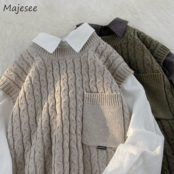 men's vests sweater vest men sleeveless o neck loose trendy all match chic spring knitting pockets twisted clothing solid simple male r, Black;white
men's vests sweater vest men sleeveless o neck loose trendy all match chic spring knitting pockets twisted clothing solid simple male r, Black;white