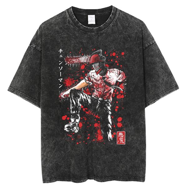 men's tshirts chainsaw man anime vintage washed tshirt men women short sleeve harajuku hip hop cotton loose tees 230209, White;black
men's tshirts chainsaw man anime vintage washed tshirt men women short sleeve harajuku hip hop cotton loose tees 230209, White;black