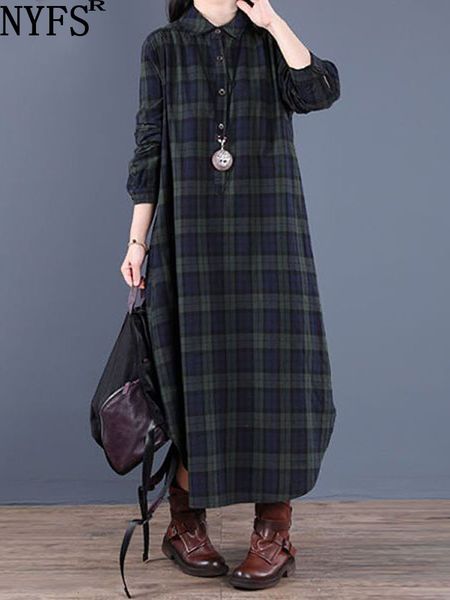 casual dresses nyfs 2023 spring autumn woman vintage loose cotton long vestidos robe d ete femme literary plaid shirt 230209, Black;gray
casual dresses nyfs 2023 spring autumn woman vintage loose cotton long vestidos robe d ete femme literary plaid shirt 230209, Black;gray