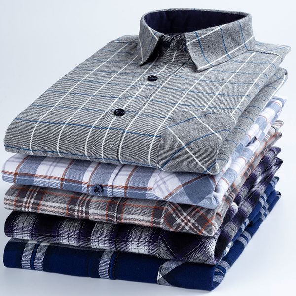 men's casual shirts fashion 100 cotton thick brushed flannel single patch pocket long sleeve standardfit plaid checkered shirt 230210, White;black
men's casual shirts fashion 100 cotton thick brushed flannel single patch pocket long sleeve standardfit plaid checkered shirt 230210, White;black