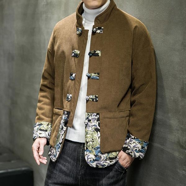 men's jackets chinese wind winter jacket thickened warm large yards corduroy printed tang cotton coat harajuku hanfu clothing 230210, Black;brown
men's jackets chinese wind winter jacket thickened warm large yards corduroy printed tang cotton coat harajuku hanfu clothing 230210, Black;brown