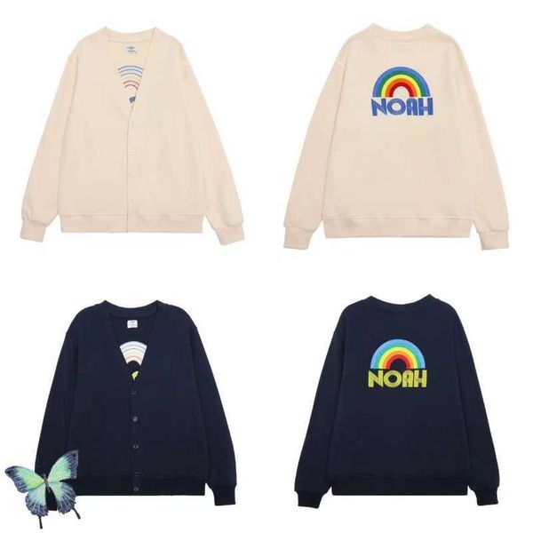 men's hoodies sweatshirts noah cross rainbow vneck button cardigan men women casual baseball jackets j230208, Black
men's hoodies sweatshirts noah cross rainbow vneck button cardigan men women casual baseball jackets j230208, Black