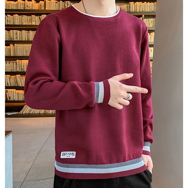 men's sweaters fashion o neck knitted spliced striped all match sweater clothing autumn casual pullovers loose korean 230209, White;black
men's sweaters fashion o neck knitted spliced striped all match sweater clothing autumn casual pullovers loose korean 230209, White;black