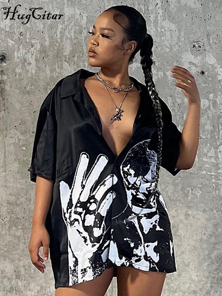 women's t-shirt hugcitar print short sleeve turndown neck buttons graphic tshirt fall women oversized outfit streetwear party y2k 23021, White
women's t-shirt hugcitar print short sleeve turndown neck buttons graphic tshirt fall women oversized outfit streetwear party y2k 23021, White