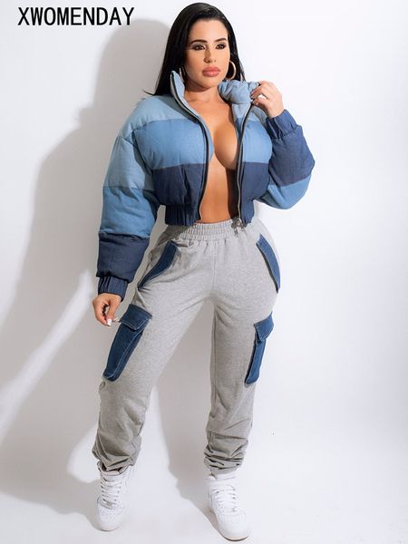 women's down parkas winter women denim short thicken zipper jacket fashion gradient stitching blue coat casual warm streetwear female 2, Black
women's down parkas winter women denim short thicken zipper jacket fashion gradient stitching blue coat casual warm streetwear female 2, Black