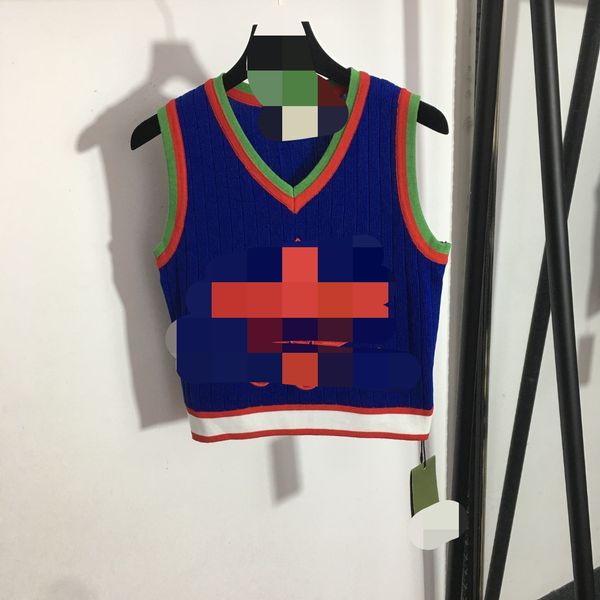 206 l 2022 runway spring summer women sweater blue brand same style sweater sleeveless v neck fashion clothes meiyi, White;black
206 l 2022 runway spring summer women sweater blue brand same style sweater sleeveless v neck fashion clothes meiyi, White;black