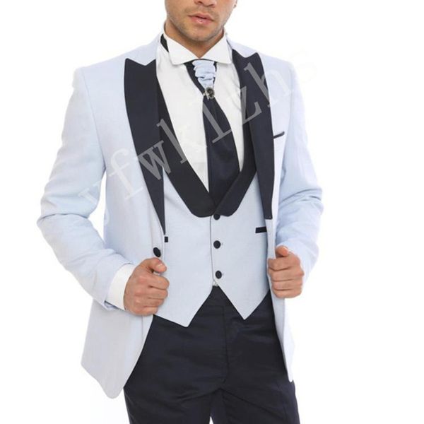custom made men suits white groom tuxedos peak lapel groomsmen wedding/prom/dinner man blazer jacket pants vest w869, Black;gray
custom made men suits white groom tuxedos peak lapel groomsmen wedding/prom/dinner man blazer jacket pants vest w869, Black;gray