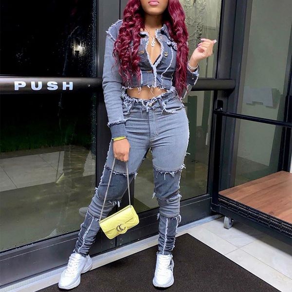 women's two piece pants fufucaillm patchwork jeans denim set stretch color block fringed trim butt lift skinny jean hip hop streetwear, White
women's two piece pants fufucaillm patchwork jeans denim set stretch color block fringed trim butt lift skinny jean hip hop streetwear, White