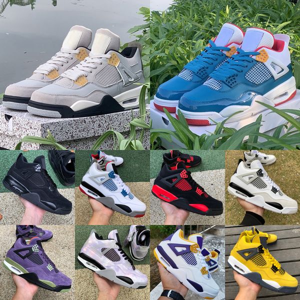 2023 jumpman 4 4s basketball shoes university blue tech white sail white cement pure money red thunder pony hair guava ice sneakers women tr