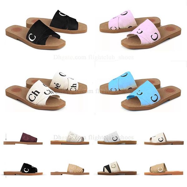 

sandals slipper woody slippers for women mules flat slides eur35-42 white black beige pink light blue brown slipped womens summer fashion in