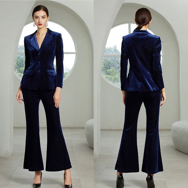 celebrity tailored women pants suits navy blue velvet prom party wear blazer for wedding wide leg 2 pieces, Black;red
celebrity tailored women pants suits navy blue velvet prom party wear blazer for wedding wide leg 2 pieces, Black;red