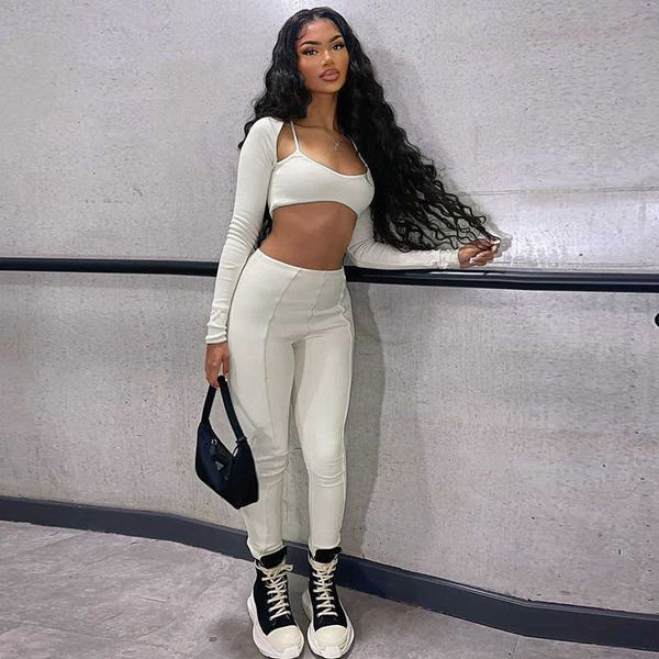 women's two piece pants 2022 spring women's new umbilical slim fit short long sleeve high waist casual pants set t230210, White
women's two piece pants 2022 spring women's new umbilical slim fit short long sleeve high waist casual pants set t230210, White