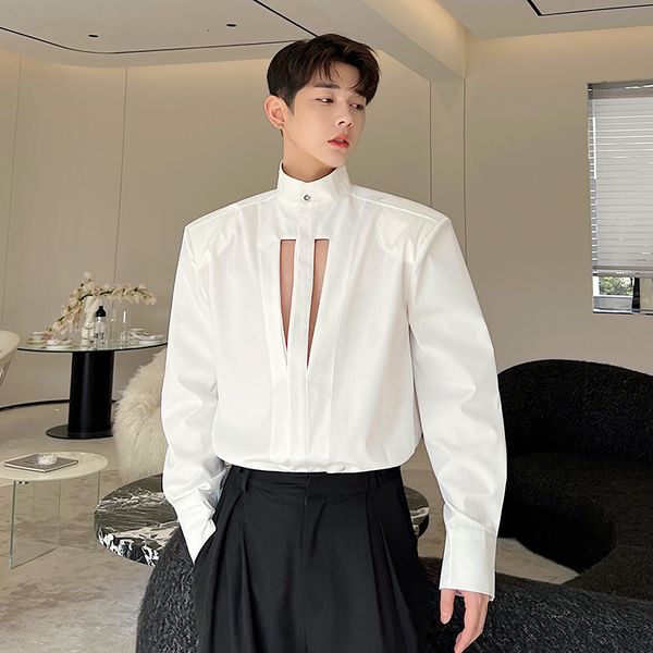 men's casual shirts men luxury hollow out desige blouse stand neck shoulder pad covered button party banquet dating long sleeve 230209, White;black
men's casual shirts men luxury hollow out desige blouse stand neck shoulder pad covered button party banquet dating long sleeve 230209, White;black