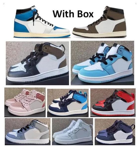 kids 1s ts x fragment dark mocha university blue bred toe digital pink basketball shoes mid 1s children boy girl sports sneakers kid gift, Black;red
kids 1s ts x fragment dark mocha university blue bred toe digital pink basketball shoes mid 1s children boy girl sports sneakers kid gift, Black;red