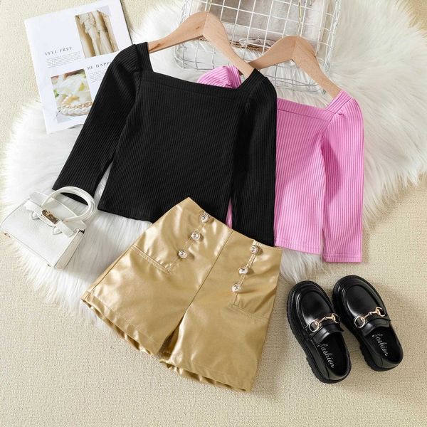 clothing sets baby girls clothing set square collar long sleeve shirts pu leather shorts two piece kids suits fall summer children outfits w, White
clothing sets baby girls clothing set square collar long sleeve shirts pu leather shorts two piece kids suits fall summer children outfits w, White