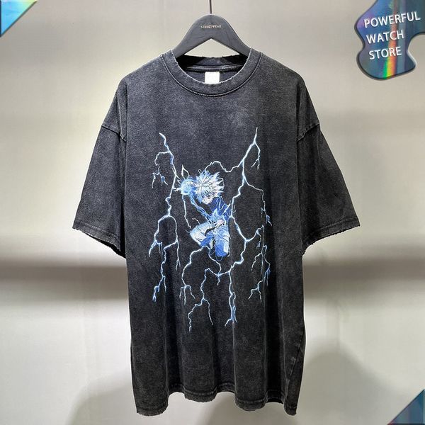 men's tshirts anime digital printing vintage worn short sleeve high street t shirt wash water make casual frayed tee 230209, White;black
men's tshirts anime digital printing vintage worn short sleeve high street t shirt wash water make casual frayed tee 230209, White;black
