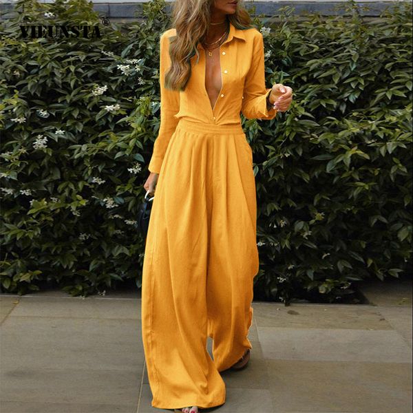 womens jumpsuits rompers womens clothing rompers lapel buttons cardigan shirt rompers long sleeve casual loose wide legs trousers twopiece s, Black;white
womens jumpsuits rompers womens clothing rompers lapel buttons cardigan shirt rompers long sleeve casual loose wide legs trousers twopiece s, Black;white
