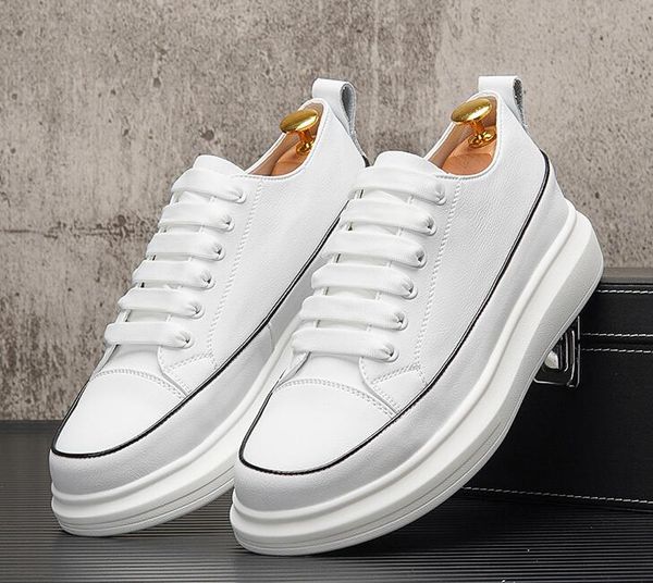 british style mens platform shoes luxury casual sneakers little white shoes breathable heightening round toe lace-up business leisure walkin, Black
british style mens platform shoes luxury casual sneakers little white shoes breathable heightening round toe lace-up business leisure walkin, Black