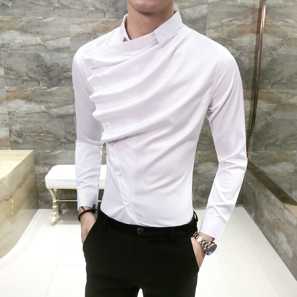 men's casual shirts highend brand fashion business casual solid color wave longsleeved shirts men's slim personality nightclub dre, White;black
men's casual shirts highend brand fashion business casual solid color wave longsleeved shirts men's slim personality nightclub dre, White;black