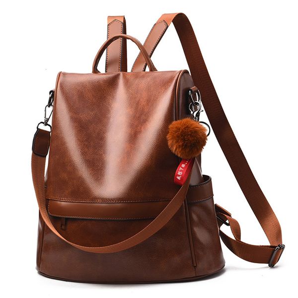 school bag's retro backpack large capacity fashion tassel simple street soft leather casual student bag 230210
school bag's retro backpack large capacity fashion tassel simple street soft leather casual student bag 230210