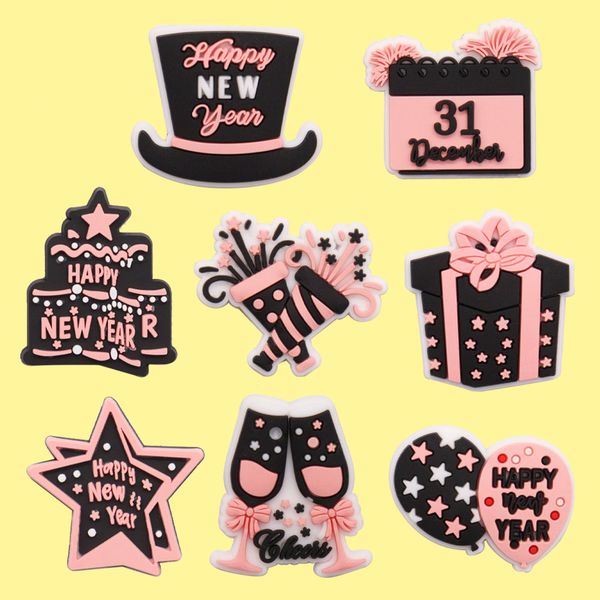 wholesale 100pcs happy new year balloons calendar star pvc shoe charms designer decorations buckle for croc jibz button clog, White;pink
wholesale 100pcs happy new year balloons calendar star pvc shoe charms designer decorations buckle for croc jibz button clog, White;pink
