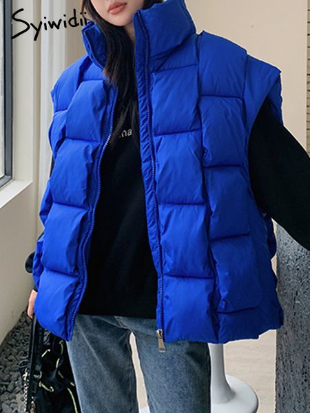 women's vests syiwidii winter jacket vest for women oversized waistcoat warm parkas blue green coats elegant zipper down outerwear 2302, Black;white
women's vests syiwidii winter jacket vest for women oversized waistcoat warm parkas blue green coats elegant zipper down outerwear 2302, Black;white