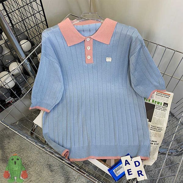men's t-shirts adererror sweater small label color contrast polo collar fashionable versatile knitwear short sleeve j230210, White;black
men's t-shirts adererror sweater small label color contrast polo collar fashionable versatile knitwear short sleeve j230210, White;black