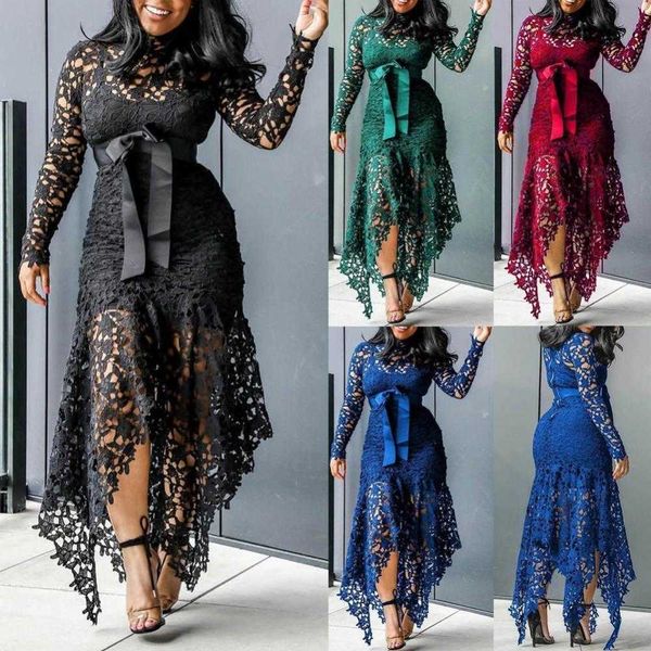casual dresses 70% sell women long sleeve bow belted irregular hem hollow lace bodycon long dress t230210, Black;gray
casual dresses 70% sell women long sleeve bow belted irregular hem hollow lace bodycon long dress t230210, Black;gray
