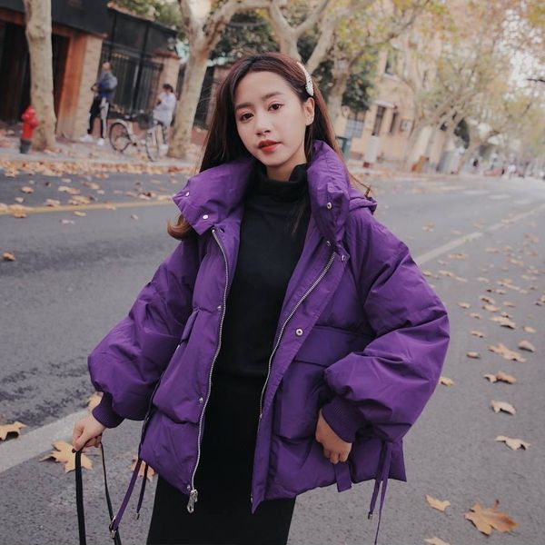 women's down parkas winter fashion chic vitality purple loose bat sleeves hooded cotton jackets for women bread style short fluffy warm, Black
women's down parkas winter fashion chic vitality purple loose bat sleeves hooded cotton jackets for women bread style short fluffy warm, Black