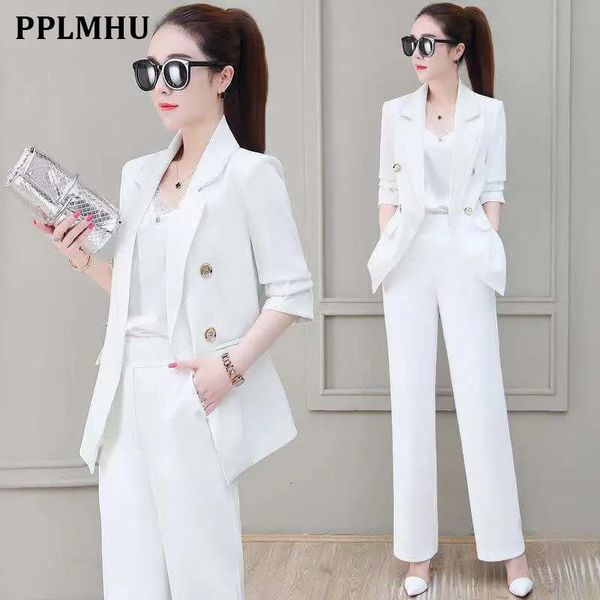womens two piece pants office lady elegant suit women 2 set spring summer thin casual double breasted unlined blazer jacket wide leg pant su, White
womens two piece pants office lady elegant suit women 2 set spring summer thin casual double breasted unlined blazer jacket wide leg pant su, White