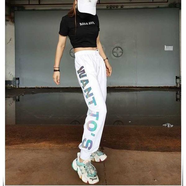 women's pants capris reflective sports pants women's casual loose ins trendy hiphop pants hiphop versatile oversized hip hop pants, Black;white
women's pants capris reflective sports pants women's casual loose ins trendy hiphop pants hiphop versatile oversized hip hop pants, Black;white