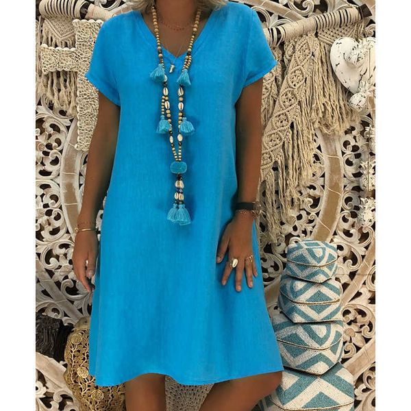 casual dresses 7colors women summer midi dress v-neck short sleeve casual loose beach dress oversized vestido s-5xl eff-6241 t230210, Black;gray
casual dresses 7colors women summer midi dress v-neck short sleeve casual loose beach dress oversized vestido s-5xl eff-6241 t230210, Black;gray