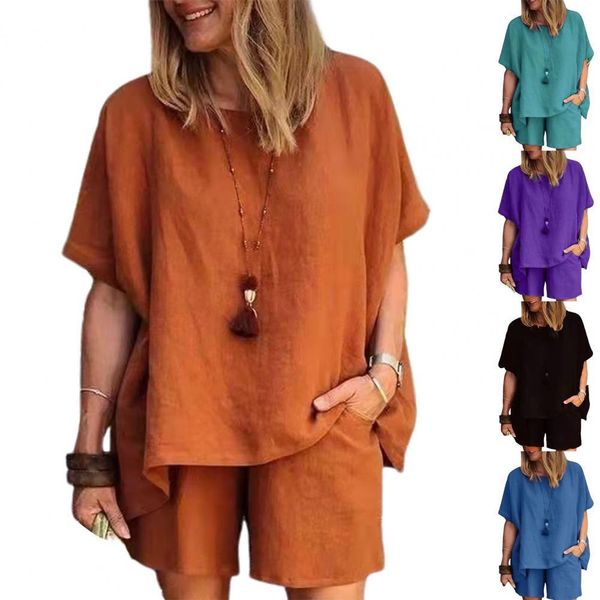 men's casual shirts 2pcs shorts set women summer outfits soft o neck pullover two piece conjunto femenin 230210, White;black
men's casual shirts 2pcs shorts set women summer outfits soft o neck pullover two piece conjunto femenin 230210, White;black