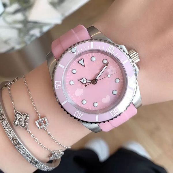 luxury women's watch automatic mechanical watch 40mm men's watch with sapphire rubber belt folding buckle waterproof design, Slivery;brown
luxury women's watch automatic mechanical watch 40mm men's watch with sapphire rubber belt folding buckle waterproof design, Slivery;brown