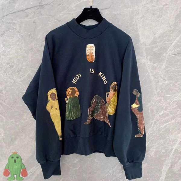 men's hoodies sweatshirts vintage jesus is king sweatshirt men women loose pullovers j230208, Black
men's hoodies sweatshirts vintage jesus is king sweatshirt men women loose pullovers j230208, Black