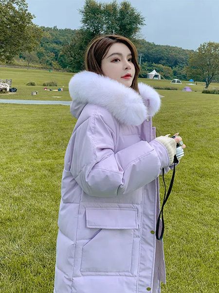 women's down parkas winter long big fur collar jacket women warm thickened knee cottonpadded clothes female cotton coat 230210, Black
women's down parkas winter long big fur collar jacket women warm thickened knee cottonpadded clothes female cotton coat 230210, Black
