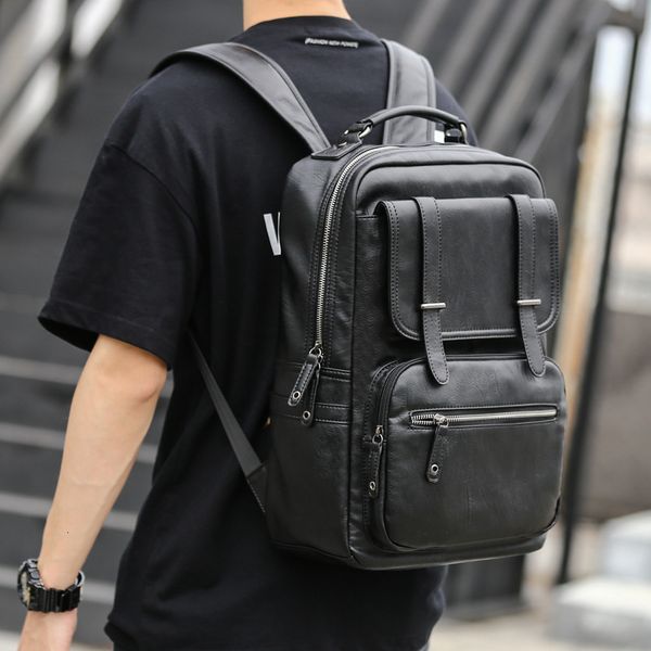 school bags men pu backpack for 14 inch lapwaterproof college students 165 large capacity travel backbags 230210
school bags men pu backpack for 14 inch lapwaterproof college students 165 large capacity travel backbags 230210