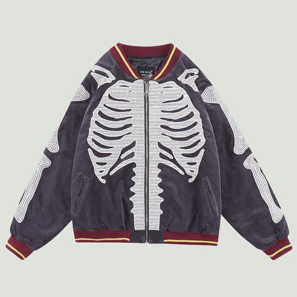mens jackets velvet thick baseball harajuku bone skull embroidery patchwork coats high street retro loose varsity jacket 230210, Black;brown
mens jackets velvet thick baseball harajuku bone skull embroidery patchwork coats high street retro loose varsity jacket 230210, Black;brown
