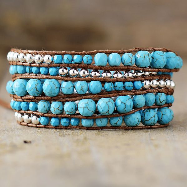 charm bracelets healing turquoises stone beaded energry wristband leather cord string wrap bracelet femme bijou girls boho-chic jewelry 2302, Golden;silver
charm bracelets healing turquoises stone beaded energry wristband leather cord string wrap bracelet femme bijou girls boho-chic jewelry 2302, Golden;silver