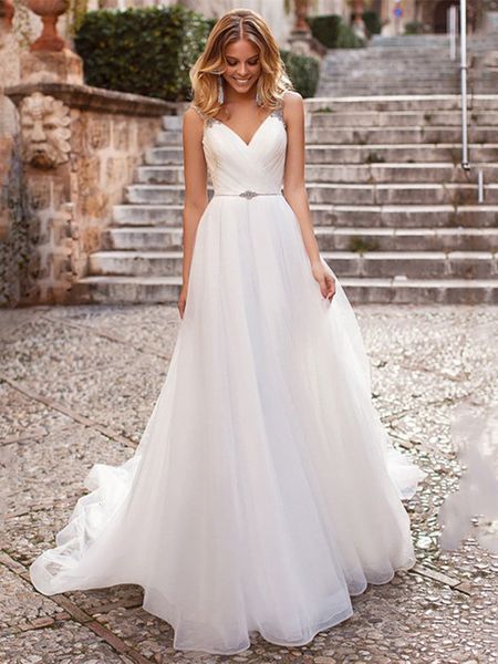 party dresses elegant v neck spaghetti strap wedding arrival beading sleeveless backless bridal gowns sweep train for women 230211, White;black
party dresses elegant v neck spaghetti strap wedding arrival beading sleeveless backless bridal gowns sweep train for women 230211, White;black