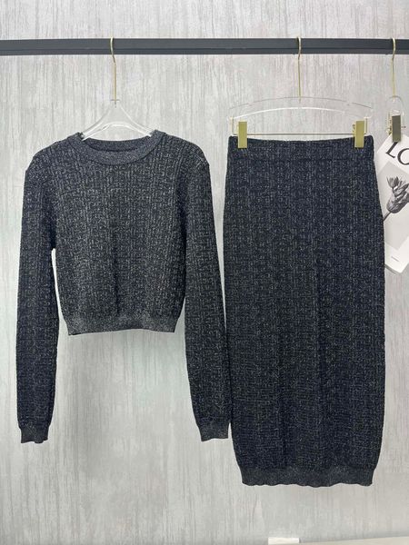 two piece dress crew neck long sleeved knitted with midi knitted skirt, White
two piece dress crew neck long sleeved knitted with midi knitted skirt, White