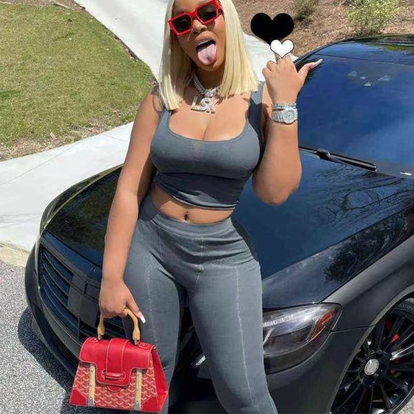 women's tracksuits home outfit ribbed knitted 2 piece set gym crop tank leggings casual streetwear sporty tracksuit summer active wear, Blue;gray
women's tracksuits home outfit ribbed knitted 2 piece set gym crop tank leggings casual streetwear sporty tracksuit summer active wear, Blue;gray