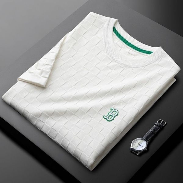 men's t-shirts personality jacquard plaid short sleeve men's summer trend round neck pullover knitted t-shirt men's luxury to, White;black
men's t-shirts personality jacquard plaid short sleeve men's summer trend round neck pullover knitted t-shirt men's luxury to, White;black