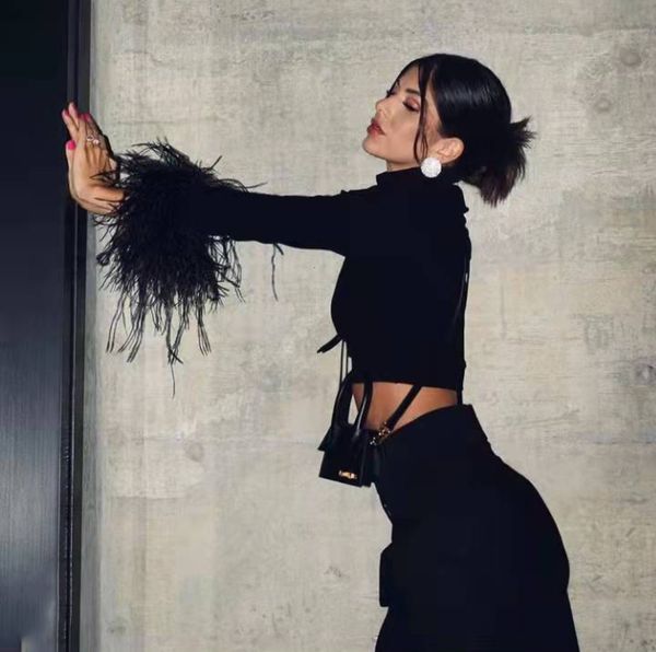 women s t shirt fit skinny long sleeve ostrich basic black t shirts ladies turtleneck crop feather streetwear outfits 230211, White
women s t shirt fit skinny long sleeve ostrich basic black t shirts ladies turtleneck crop feather streetwear outfits 230211, White